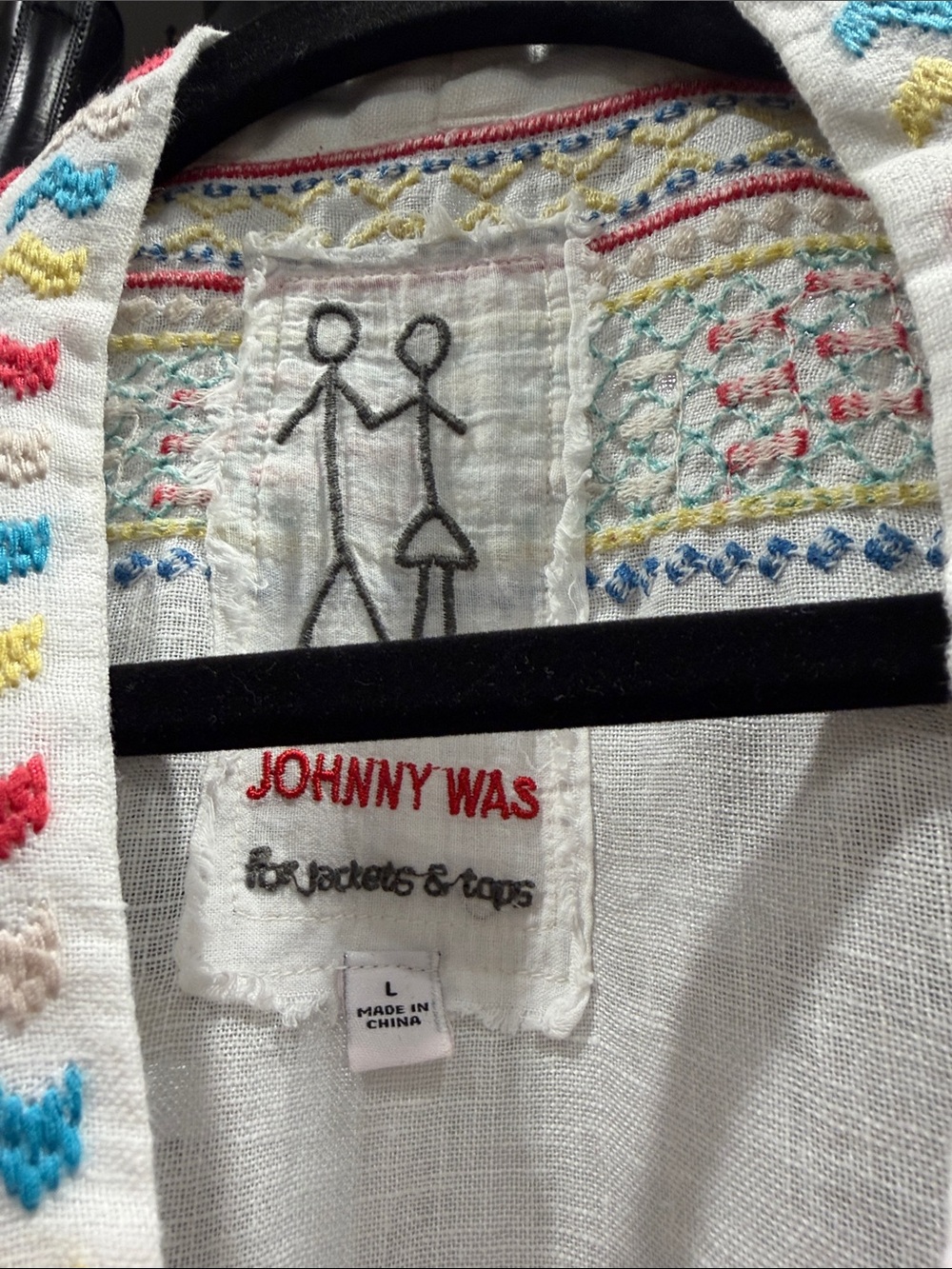 RARE Johnny Was Nandi White Linen Embroidered Tunic Blouse SIZE L - Picture 5 of 8
